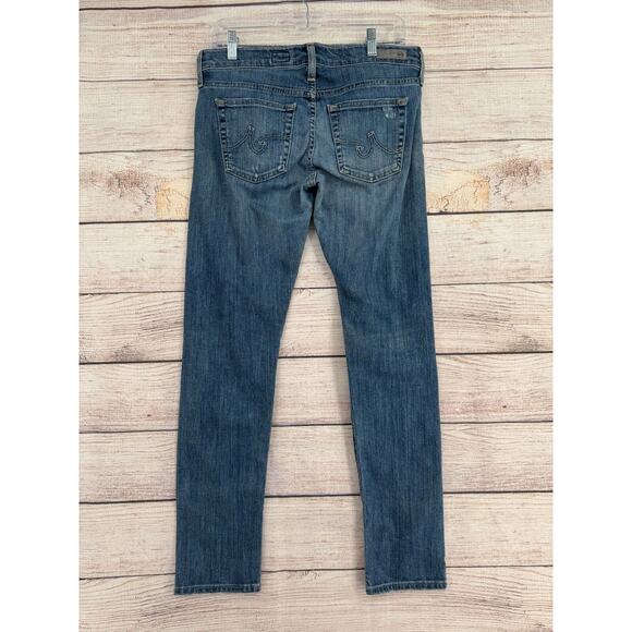 AG Adriano Goldschmied the Nolan Relaxed Slim jeans Women's 28 Blue Distressed - Picture 2 of 14